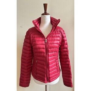 Ralph Lauren Quilted Down Jacket Full Zip Women's Size M Red